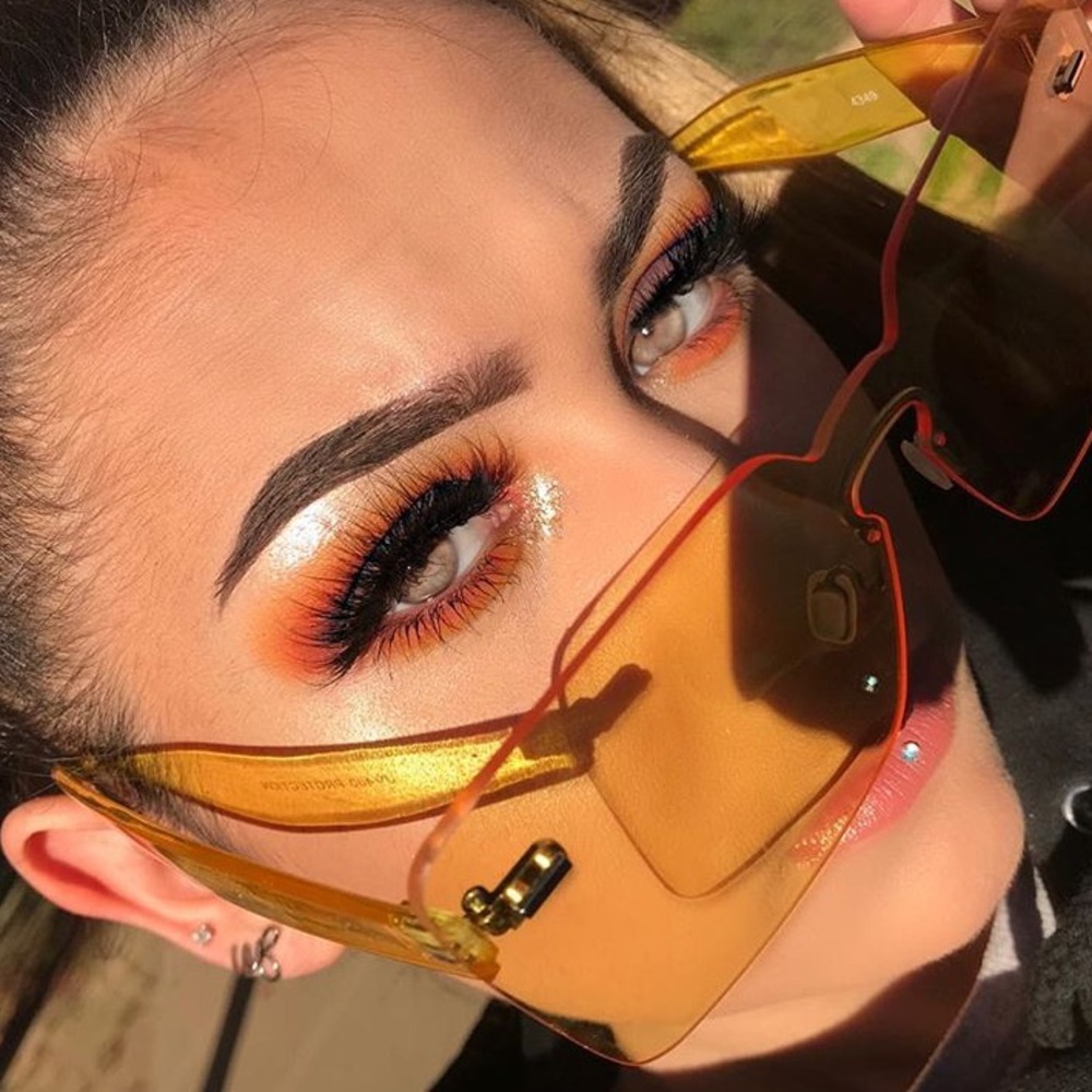 🍭"Candy Land" Rimless Square Sunglasses Aviators - Picture 3 of 5